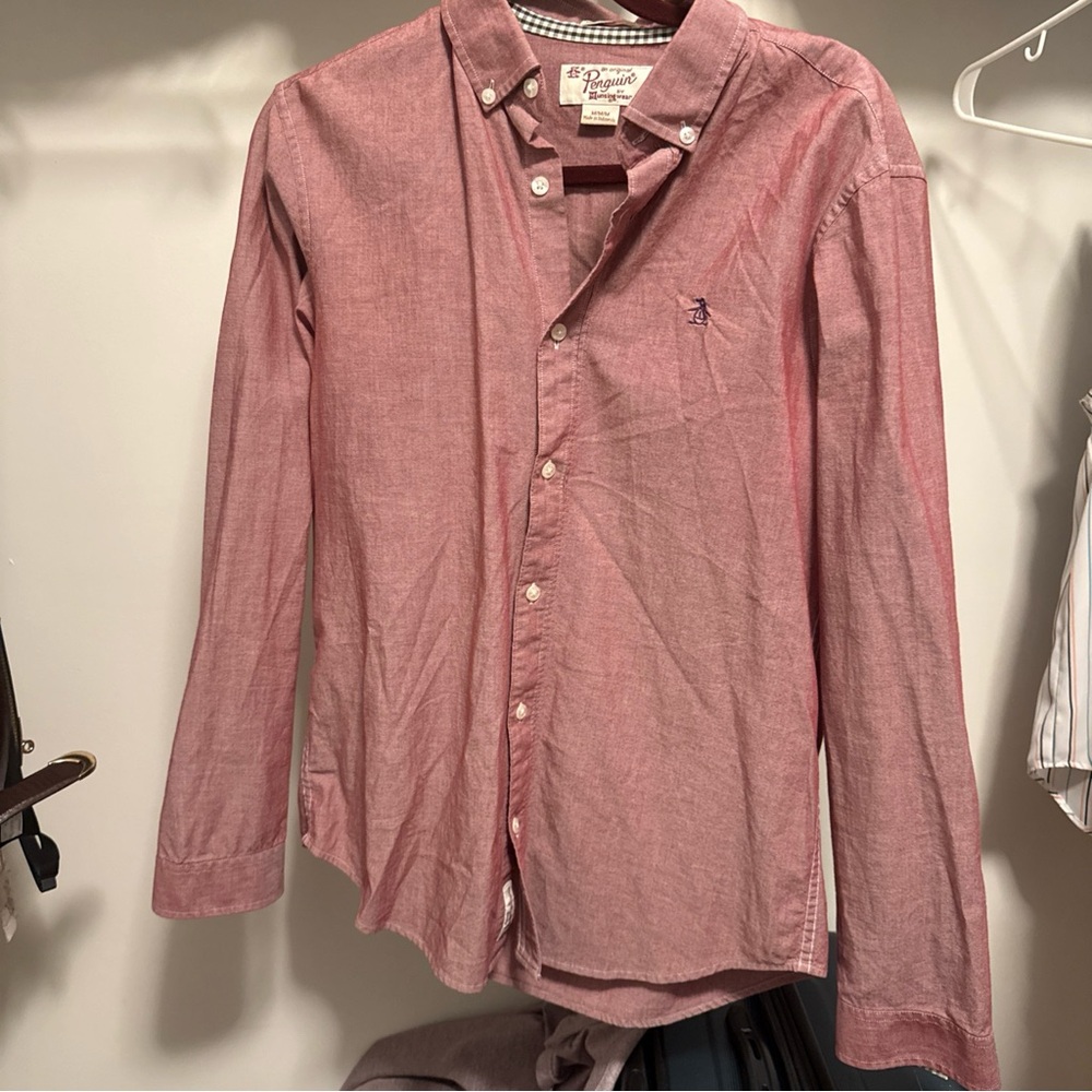 Original Penguin Men's Pink Button-Down Shirt
